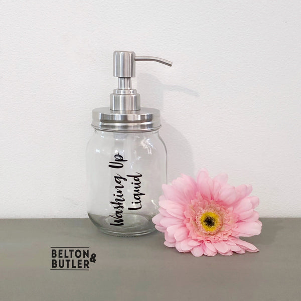 Personalised Mason Jar Reusable Glass Pump Dispenser-Belton & Butler