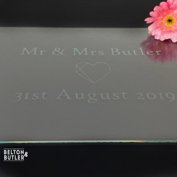 Personalised, Etched Glass Worktop saver / Glass Chopping Board-Belton & Butler